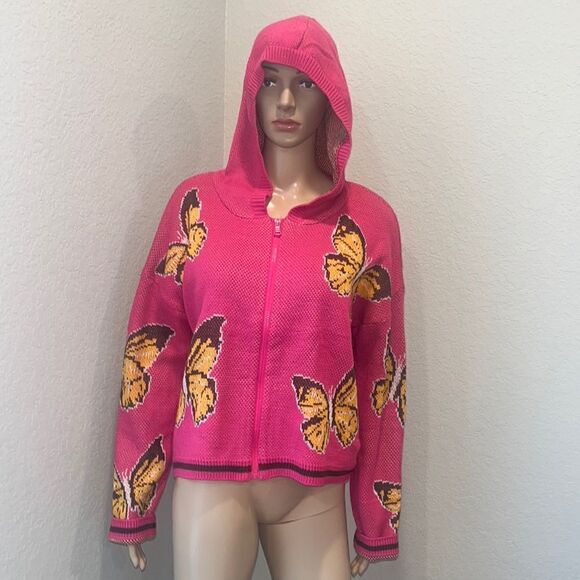 Nwt Witty Fox fun young contemporary butterfly hooded sweater. - Picture 4 of 4